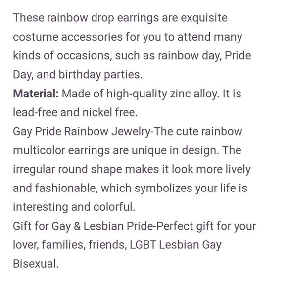 Rainbow Star Shaped Drop Earrings‎ - Picture 3 of 3